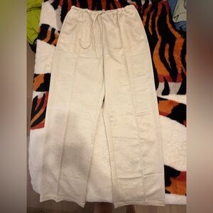 Cream Drawstring Pants